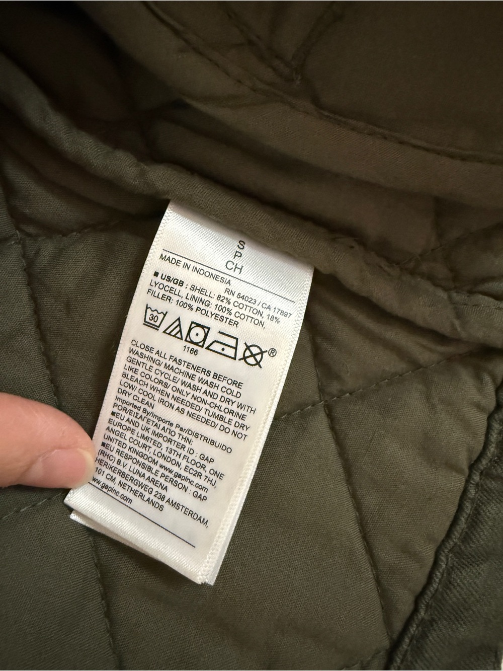 GAP Olive Green Oversized Quilted Jacket - Picture 6 of 6